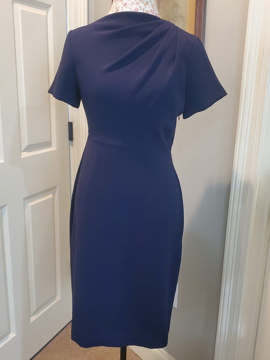J. Crew Factory Dresses & Skirts - J.Crew Collection Draped Neckline Dress Blue Size 8